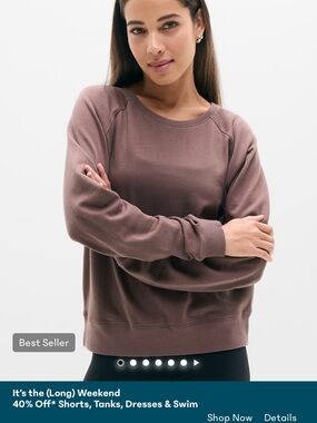 Athleta Airy Terry Women's Crewneck Sweatshirt - Brown ( worn once)